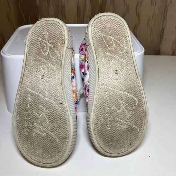 Blowfish Kid's Toddler 10 Classic Canvas White Pink Purple Floral Lined Shoes - Picture 8 of 14